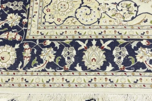 Cream Floral 8X10 Indo-Nain Oriental Rug