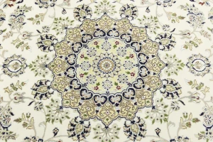 Cream Floral 8X10 Indo-Nain Oriental Rug