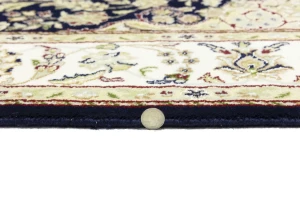 Dark Navy Floral 5X7 Indo-Nain Oriental Rug
