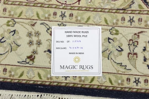 Dark Navy Floral 5X7 Indo-Nain Oriental Rug