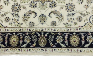 Cream Floral 4X6 Indo-Nain Oriental Rug