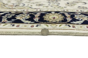 Cream Floral 4X6 Indo-Nain Oriental Rug