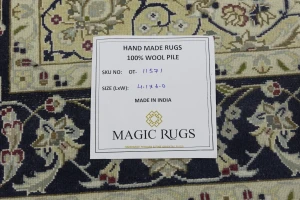 Cream Floral 4X6 Indo-Nain Oriental Rug
