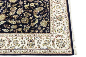 Dark Navy Floral 6X9 Indo-Nain Oriental Rug