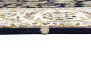 Dark Navy Floral 6X9 Indo-Nain Oriental Rug