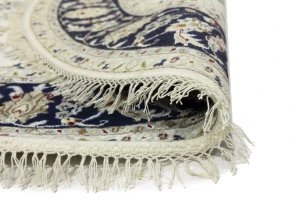 Cream Floral 6X6 Indo-Nain Oriental Round Rug