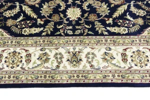Blue Floral 9X12 Indo-Nain Oriental Rug