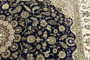 Blue Floral 9X12 Indo-Nain Oriental Rug