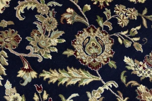 Blue Floral 9X12 Indo-Nain Oriental Rug