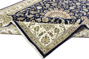 Blue Floral 9X12 Indo-Nain Oriental Rug