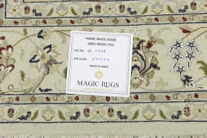 Cream Floral 6'7X10 Indo-Nain Oriental Rug