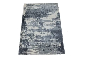 Gray Distressed 2X3 Banana Silk Modern Rug