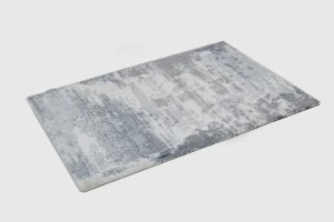Gray Distressed 2X3 Banana Silk Modern Rug