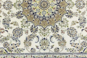 Cream Floral 6X9 Indo-Nain Oriental Rug