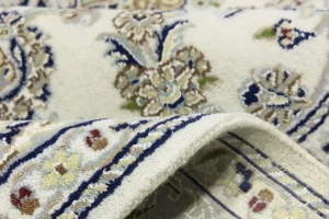 Cream Floral 6X9 Indo-Nain Oriental Rug