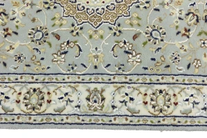 Light Blue Floral 3X8 Indo-Nain Oriental Runner Rug