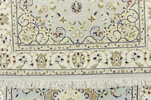 Light Blue Floral 3X8 Indo-Nain Oriental Runner Rug