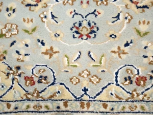 Light Blue Floral 3X10 Indo-Nain Oriental Runner Rug