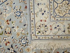 Light Blue Floral 3X10 Indo-Nain Oriental Runner Rug