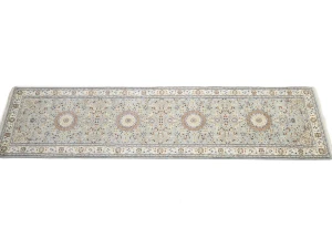 Light Blue Floral 3X10 Indo-Nain Oriental Runner Rug