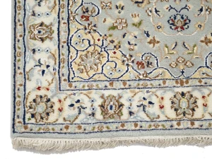 Light Blue Floral 3X10 Indo-Nain Oriental Runner Rug