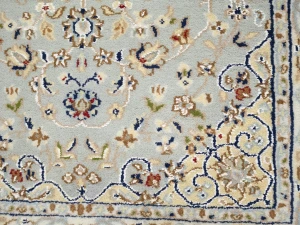 Light Blue Floral 3X10 Indo-Nain Oriental Runner Rug