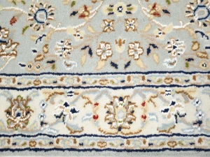 Light Blue Floral 3X10 Indo-Nain Oriental Runner Rug