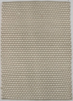 Beige 2X3 Zero Count Wool Braided Modern Rug