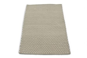 Beige 2X3 Zero Count Wool Braided Modern Rug