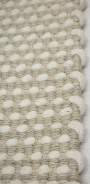 Beige 2X3 Zero Count Wool Braided Modern Rug
