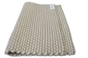 Beige 2X3 Zero Count Wool Braided Modern Rug