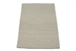 Beige 2X3 Zero Count Wool Braided Modern Rug