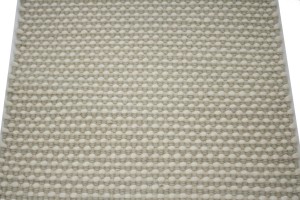 Beige 2X3 Zero Count Wool Braided Modern Rug