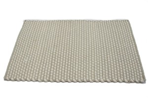 Beige 2X3 Zero Count Wool Braided Modern Rug