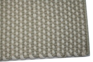 Beige 2X3 Zero Count Wool Braided Modern Rug