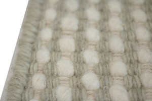 Beige 2X3 Zero Count Wool Braided Modern Rug