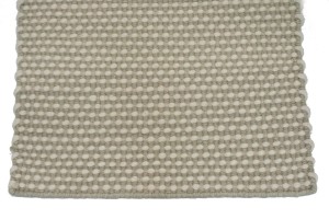 Beige 2X3 Zero Count Wool Braided Modern Rug