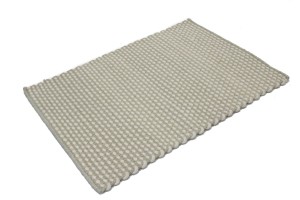 Beige 2X3 Zero Count Wool Braided Modern Rug