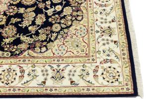 Dark Navy Floral 5'6 X 7 Indo-Nain Oriental Rug