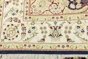 Dark Navy Floral 5'6 X 7 Indo-Nain Oriental Rug