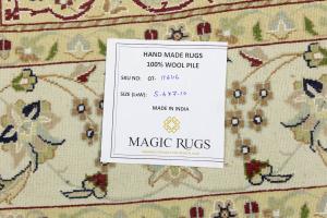 Dark Navy Floral 5'6 X 7 Indo-Nain Oriental Rug