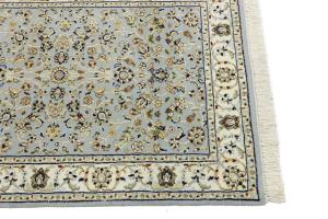 Light Blue Floral 3x10 Indo-Nain Oriental Runner Rug
