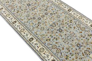 Light Blue Floral 3x10 Indo-Nain Oriental Runner Rug
