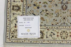 Light Blue Floral 3x10 Indo-Nain Oriental Runner Rug
