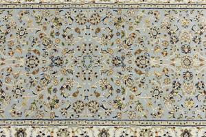 Light Blue Floral 3x10 Indo-Nain Oriental Runner Rug