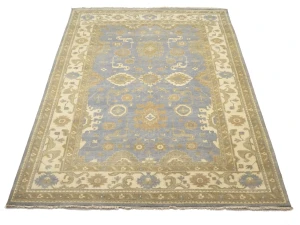 Gray Floral Traditional 10X14 Oushak Oriental Rug