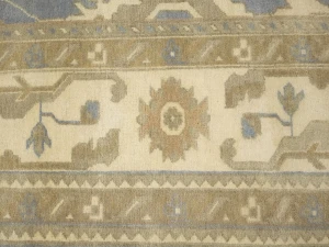 Gray Floral Traditional 10X14 Oushak Oriental Rug