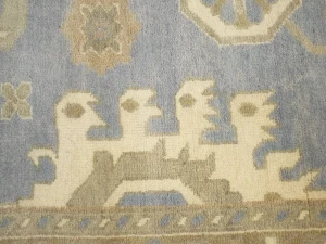 Gray Floral Traditional 10X14 Oushak Oriental Rug