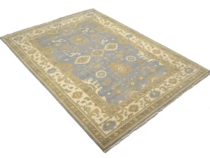 Gray Floral Traditional 10X14 Oushak Oriental Rug