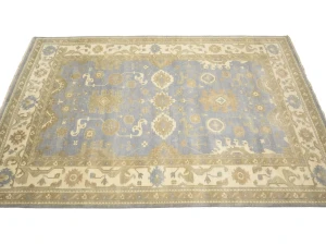 Gray Floral Traditional 10X14 Oushak Oriental Rug